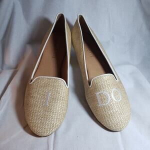 Jack Rogers I Do Raffia and Leather Loafer sz 10